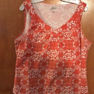 Style & co Orange and white tank top
